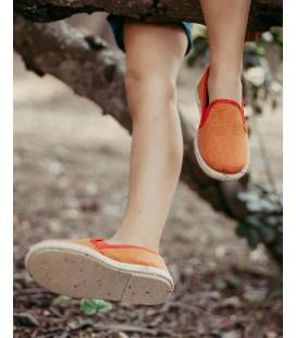 Zapatillas infantiles REA unisex de algodón orgánico naranja