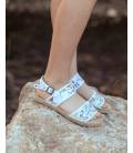 Flat Jute Sandals Posidonia aquamarine