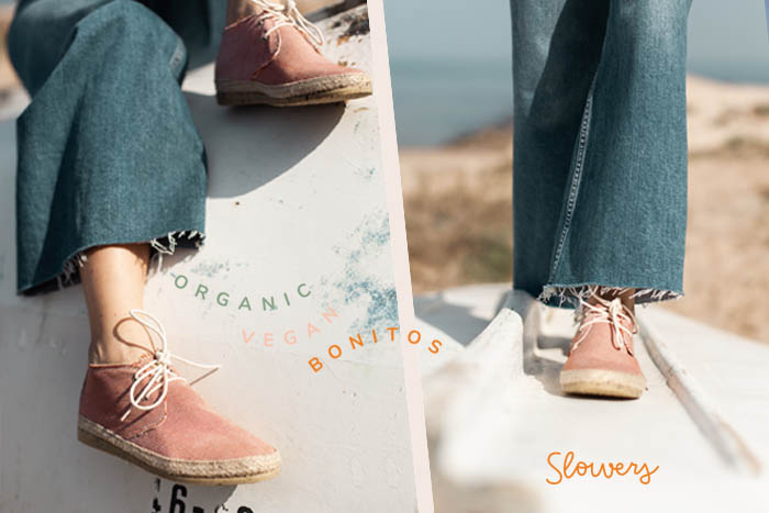 Zapatillas mediterráneas para mujer, veganas, sostenibles, algodón orgánico y bonitas.